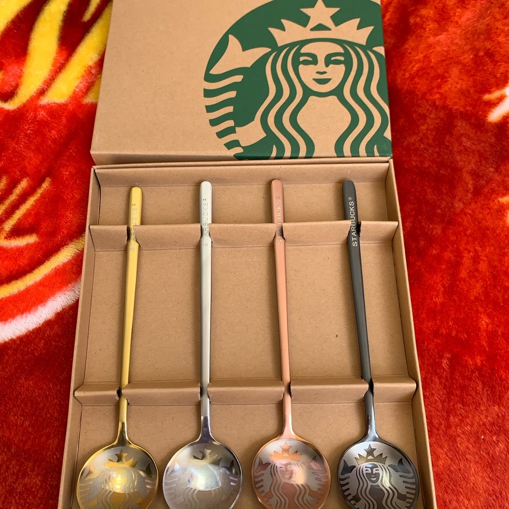 Starbucks coffee cup tumbler spoons stirring set 4 spoons new limited edition